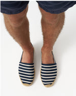 The Original Espadrille - Classic Stripes - Dark Navy / Ivory - Men's - Men's Espadrilles - Dark Navy / Ivory - Soludos - 
