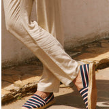 The Original Espadrille - Classic Stripes - Navy / Ivory / Red - Men's - Men's Espadrilles - Navy / Ivory / Red - Soludos - 
