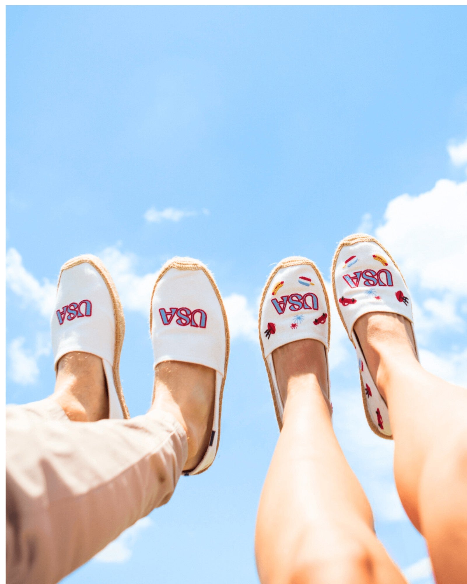 The Original Espadrille - Embroidery / USA - Oasis White - Men's - Men's Espadrilles - Oasis White / USA - Soludos - 