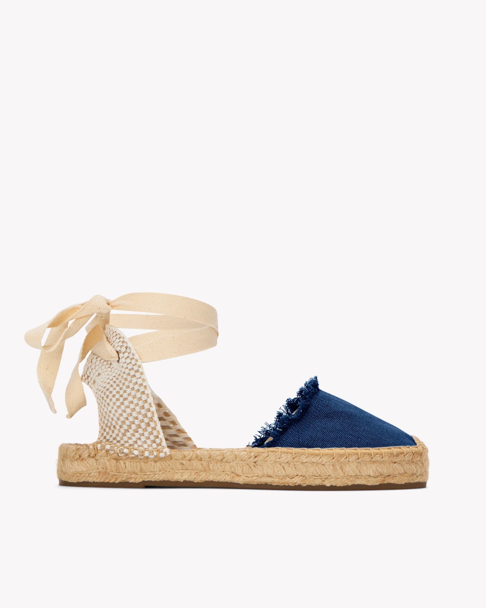 The Lauren Lace Up - Denims - Dark Wash - Women's - Women's Espadrilles - Dark Wash - Soludos - 